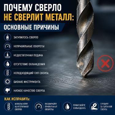 Почему сверло не сверлит металл: основные причины
