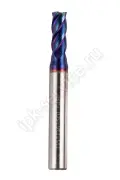 Фреза концевая ц/х тв.сп.  ф3   L=50  Z4  nACo-blue для закал.ст. 65HRC