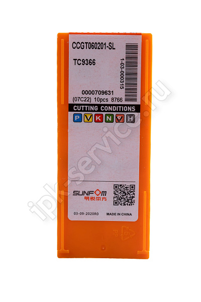CCGT060201-SL TC9366  Пластина твердосплавная  ИПК