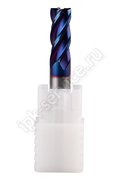 Фреза концевая ц/х тв.сп.  ф8   L=60  Z4  nACo-blue для закал.ст. 65HRC