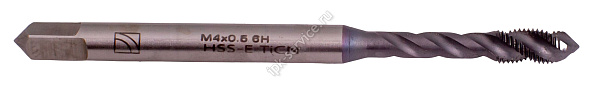 Метчик машинный с винтовой канавкой  М 4*0,5  Р6М5К5 TiCN DIN374