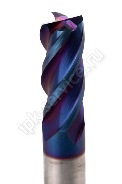 Фреза концевая ц/х тв.сп.  ф8   L=60  Z4  nACo-blue для закал.ст. 65HRC
