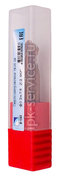 Сверло центровочное  тв.сп. цх ф12х75  Z2 90º