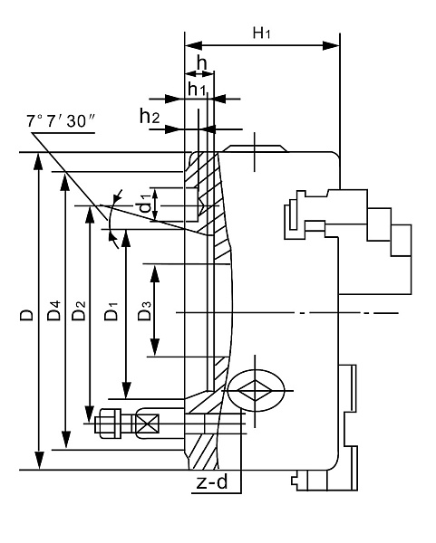 Патрон токарный 7100-0049  ф500 3-х кулачковый  I-QSC