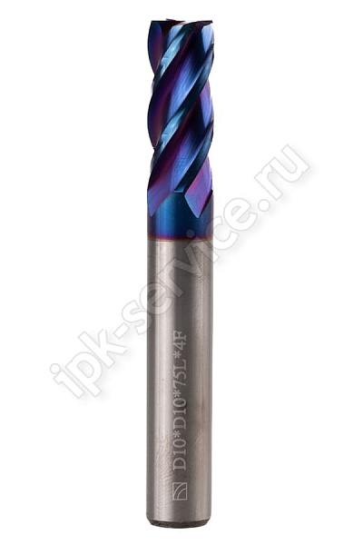 Фреза концевая ц/х тв.сп.  ф8   L=60  Z4  nACo-blue для закал.ст. 65HRC