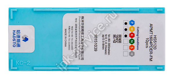 APMT1604PDER-FM-HS5120  Пластина твердосплавная  Hadsto