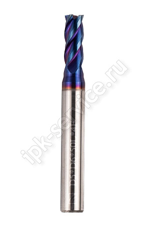 Фреза концевая ц/х тв.сп.  ф6   L=50  Z4  nACo-blue для закал.ст. 65HRC