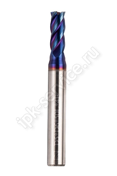 Фреза концевая ц/х тв.сп.  ф3   L=50  Z4  nACo-blue для закал.ст. 65HRC